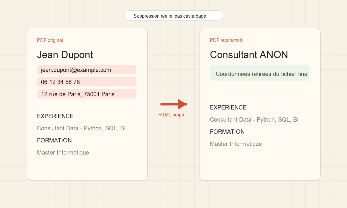 Preview of an anonymized PDF without personal data